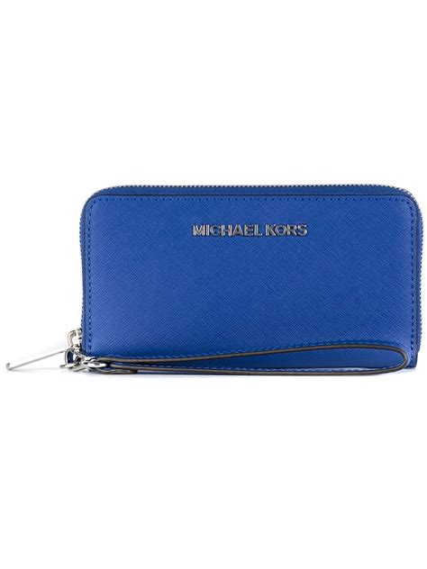 michael kors wallet blue|Michael Kors Wallet with strap.